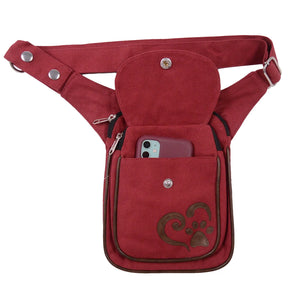 Nijens Futtertasche in Rot mit Pfote & Herz für Hunde 2