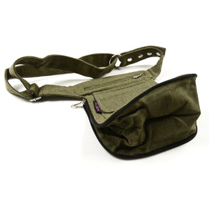 Wendbare Bauchtasche aus Canvas-Stoff Olive - Nijens Shop 2