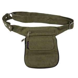 Wendbare Bauchtasche aus Canvas-Stoff Olive - Nijens Shop