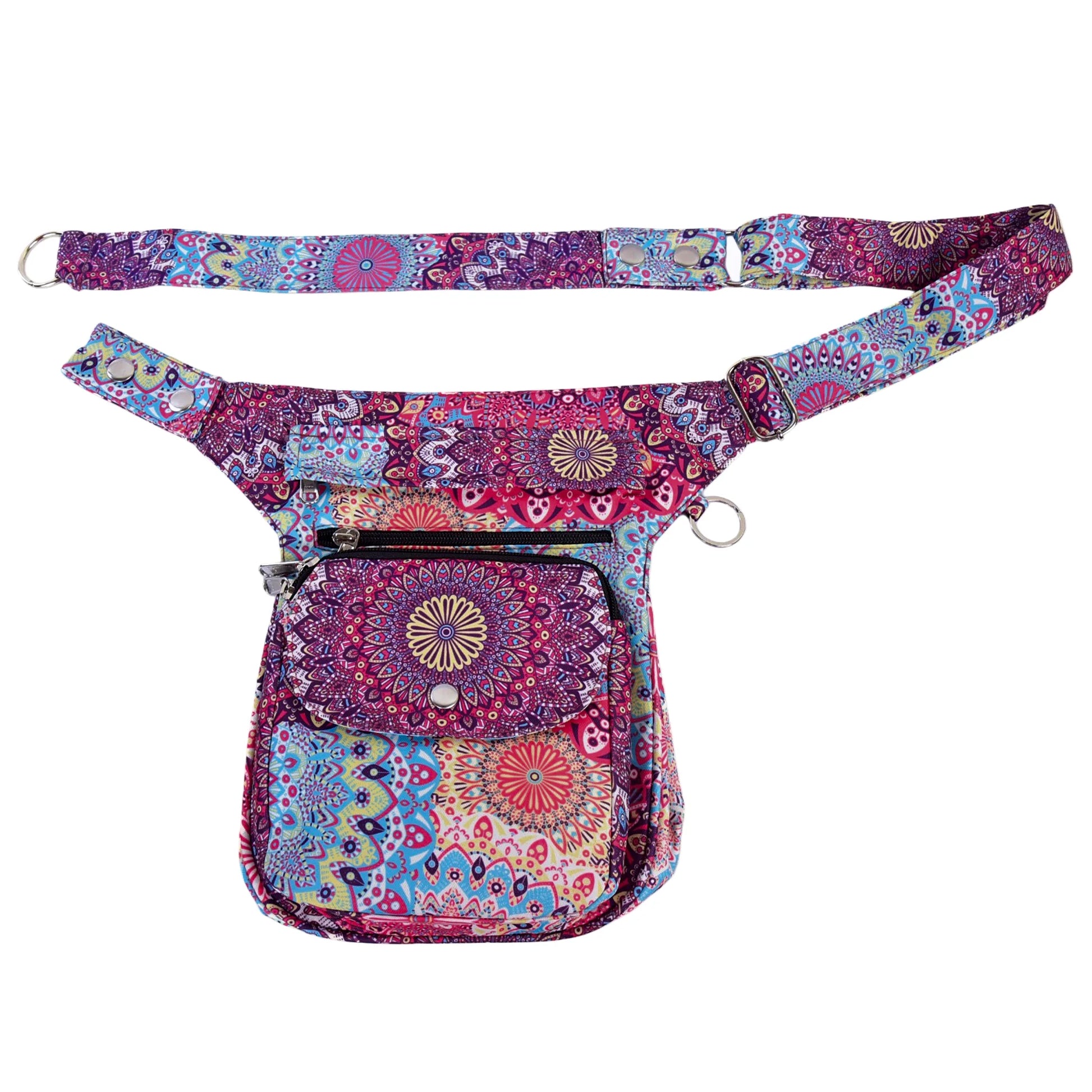 Vorderansicht der Tasche im bunten Mandala-Design mit Verlängerungsgurt - Super-Hannover 710505 Nijens