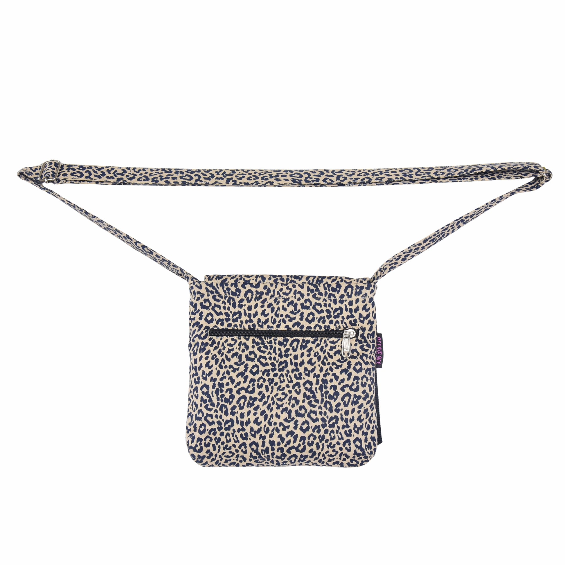 Rückansicht der Leopard-Tasche mit verstellbarem Gurt