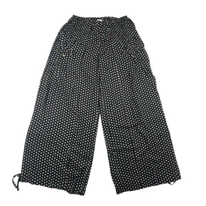 Hose Luftige Pluderhose aus Viskose in Schwarz mit kleinem Blumenmuster - Nijens