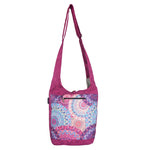 Nijens Small Shopper in Pink mit farbenfrohem Mandala-Muster, Reißverschlussfach und verstellbarem Schultergurt