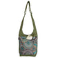 Nijens Small Shopper in Grün-Braun mit farbenfrohem Mandala-Muster, Handyfach und verstellbarem Schultergurt