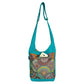 Nijens Small Shopper in Türkis mit buntem Mandala-Muster, Handyfach vorne und verstellbarem Schultergurt