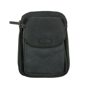 Leder Beuteltasche Gassi-Tasche, Black Hip-Bag Nijens