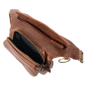 Gassi-Tasche Leder Brandy