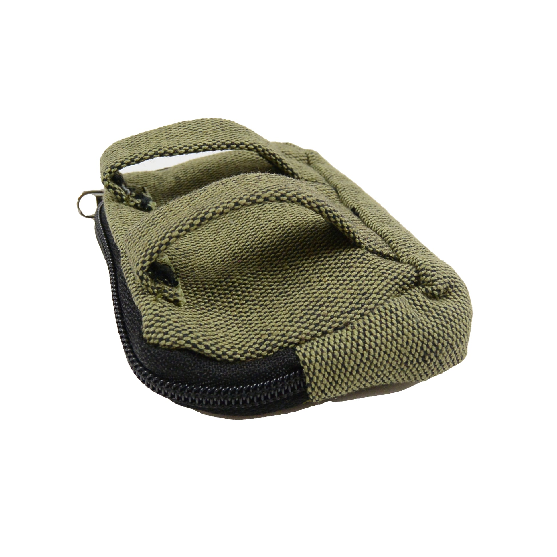 Kleine Beuteltasche aus Baumwollstoff mit Gürtelschlaufen Khaki Stoff 2