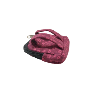 Kleiner Hundekotbeutelspender aus Baumwolle Magenta mit Gürtelschlaufen