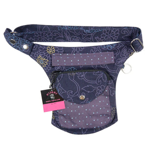 Nijens Gassi-Tasche S-XXXL Hundetasche Stoff Lila Blumenmuster