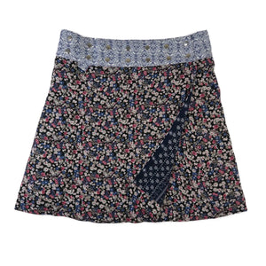 Sommerrock Wenderock Wickelrock Rayon Stoff Dunkelblau Mustermix - Choucolate Torte 07 Nijens