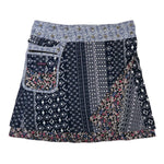 Sommerrock Wenderock Wickelrock Rayon Stoff Dunkelblau Mustermix - Choucolate Torte 07 Nijens