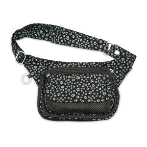 Nijens Gürteltasche Multifunktionale Gassi-Tasche S-XXXL für Hunde Wanderung (Pfoten-Design Charcoal)