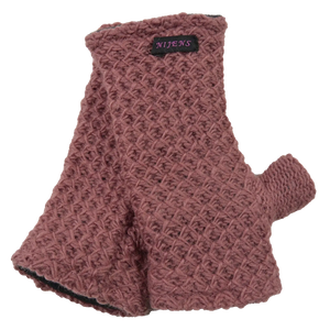 Pulswärmer, Armstulpen mit Daumen aus Schurwolle, Altrosa. Innenfutter Fleece.