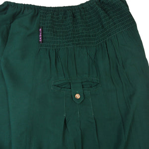 Luftige Pluderhose aus Viskose Dunkelgrün, Damen Hose.