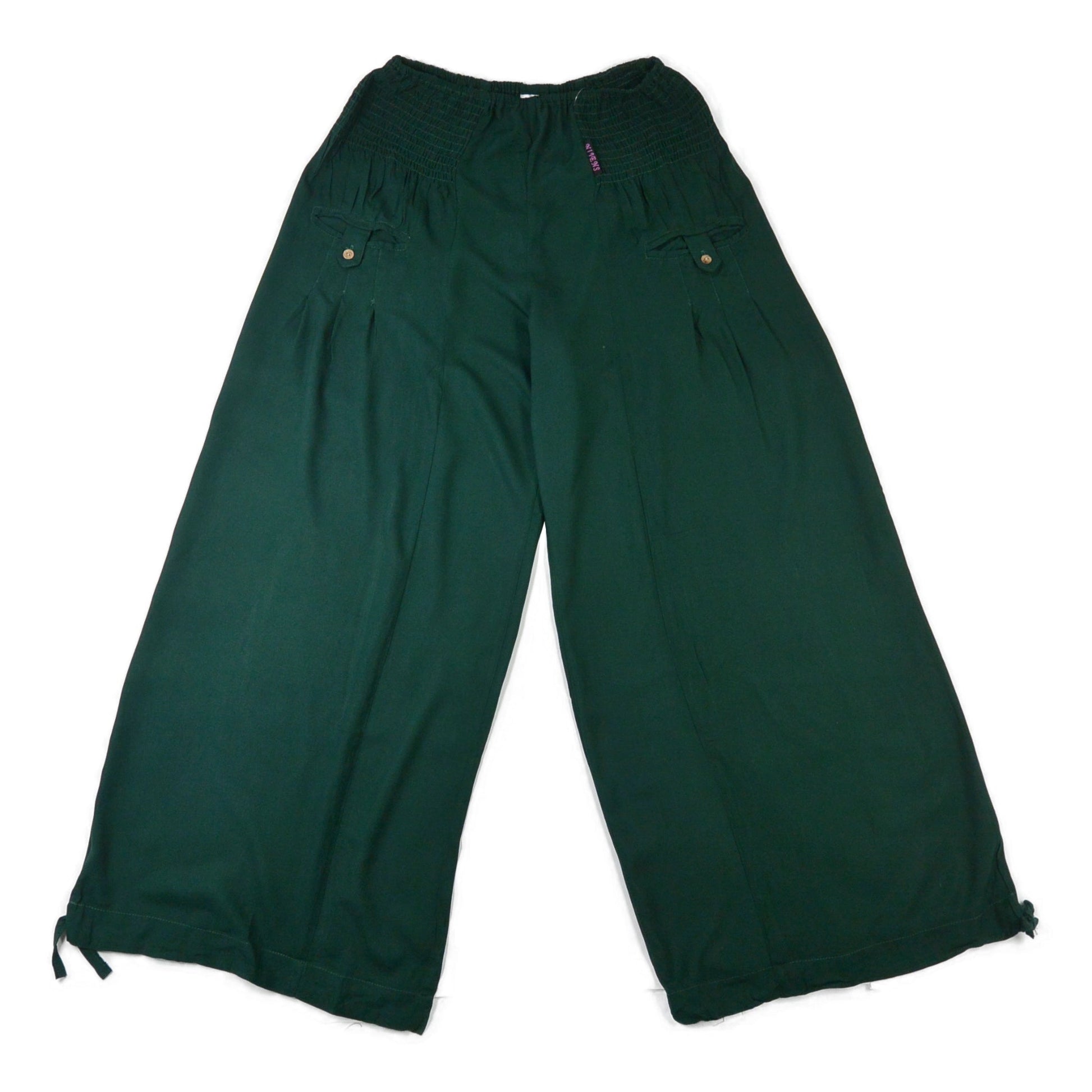 Luftige Pluderhose aus Viskose Dunkelgrün, Damen Hose Nijens