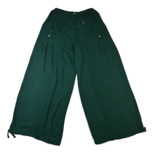 Luftige Pluderhose aus Viskose Dunkelgrün, Damen Hose Nijens