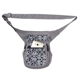 Bauchtasche Hippie Tasche Paisley Grau mit Schmetterling 2