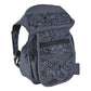 Gürteltasche Schwarzmit grauem Paisley. Diese Tasche verfügt über 4 Reißverschlussfächer. Das Hauptfach hat einen Überlappungsschutz .