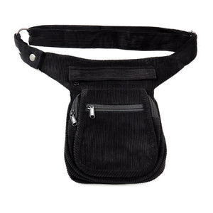 Bauchtasche aus Cord Schwarz.