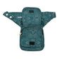 Bauchtasche Hüfttasche Stoff Baumwolle in Petrol, Grün mit Ornamenten und Rosenmuster Mix. Aufgesetztes Reißverschlussfach vorne.