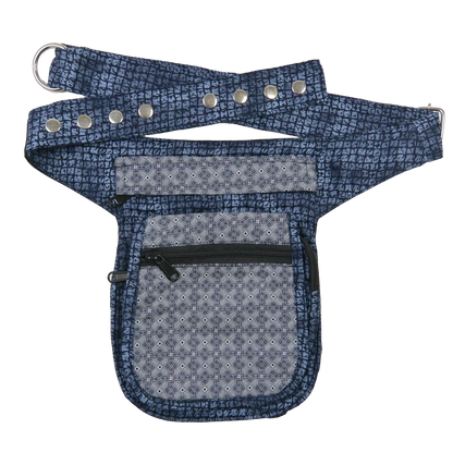 Bauchtasche Hüfttasche Stoff Baumwolle in Blau mit Muster Mix. 