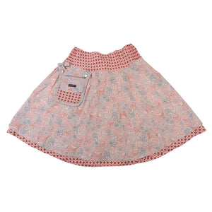 Ansicht Seite 1 von altrosafarbenem Wenderock aus Rayon mit Muster & Paisley, Tasche abnehmbar.