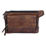 Nijens Leather Pouch Outdoor Belt Bag Brown