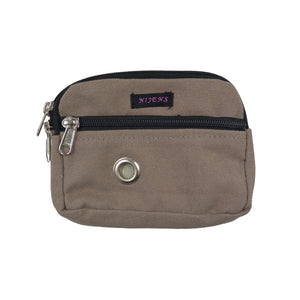 Kleine Beuteltasche, Stoff Sand, mit Schlaufen, Öse, wasserdichtem Fach für Leckerlis.