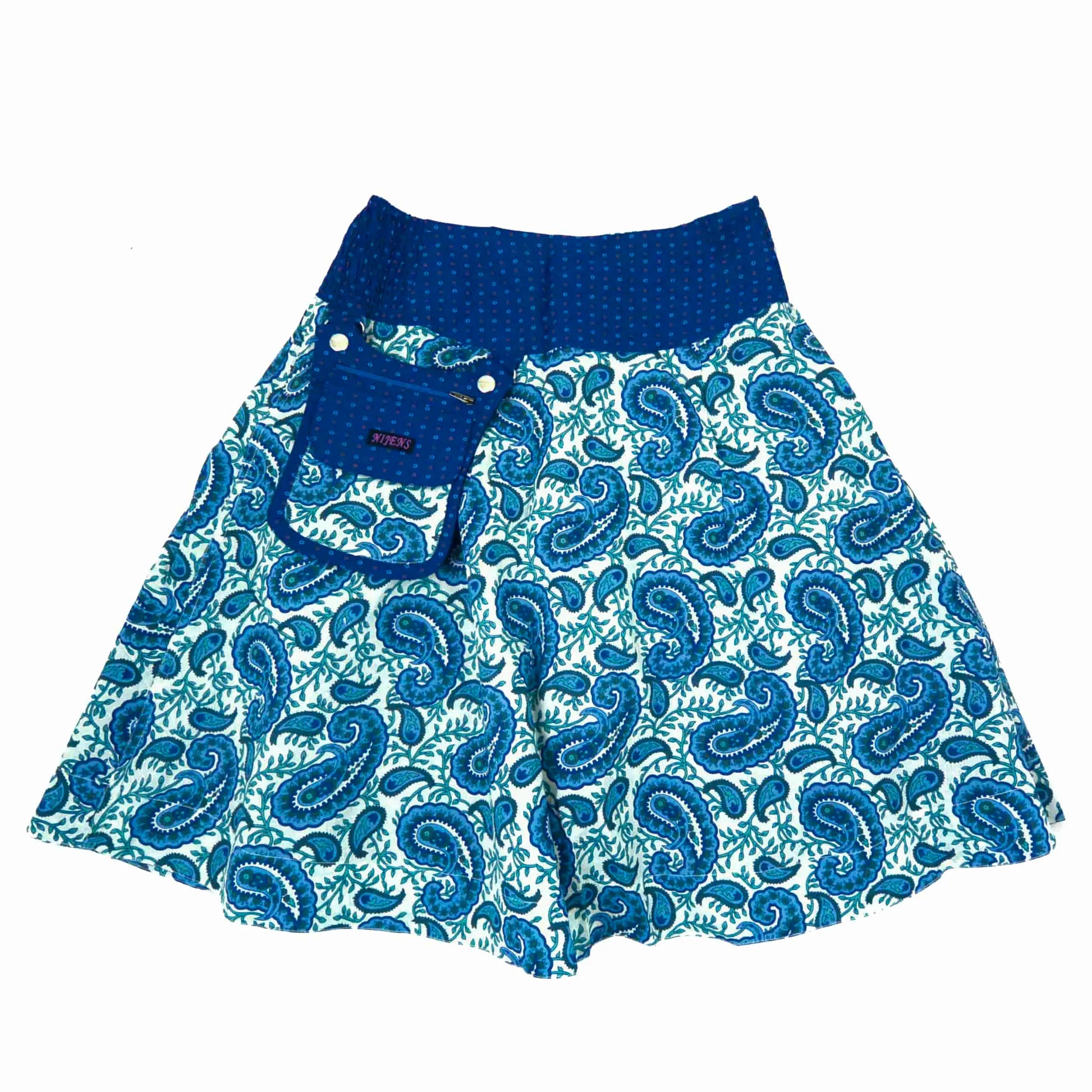 Rock aus Baumwoll-Stoff Marineblau Sommerrock für Frauen 
