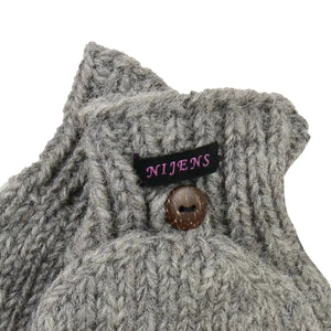 Grau fingerfreie Handschuhe mit Fingerabdeckung.