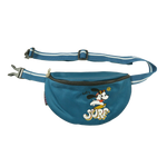  Stoff-Hüfttasche mit Stickmotiv "Let´s SURF", wasserabweisende blaue Bauchtasche mit verstellbarem Bauchgurt, Clipverschluss