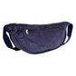 Kleine marineblaue Crossbody-Bag, Umhängetasche aus Cordsamt mit zwei Reißverschluss Fächern.