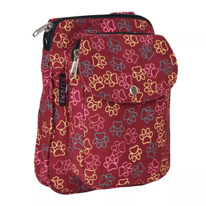 Beuteltasche Gassi-Tasche Stoff-Canvas Orange-Rot mit Pfoten 2