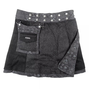 Wenderock, Winterrock in der A-Linie, Wolle in Schwarz