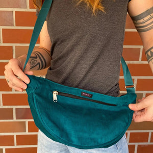 Crossbody-Bag aus Cord Seegrün - Nijens Bags