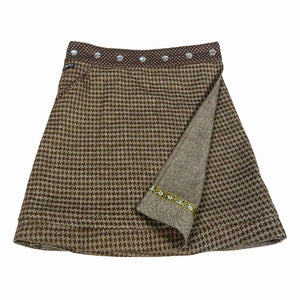 Winterrock Wickelrock in leichter A-Form aus Wolle in Braun - Nijens Shop