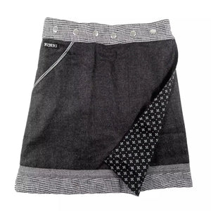 Wickelrock in leichter A-Form aus Wolle Dunkelgrau