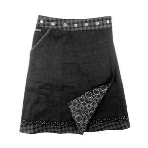 Wickelrock in leichter A-Form aus Wolle Charcoal