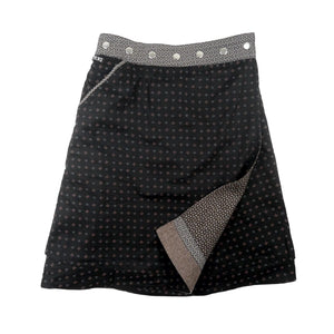 Unterhalb der Knie Winterrock A-Form aus Wolle und Baumwolle in Braun - Nijens