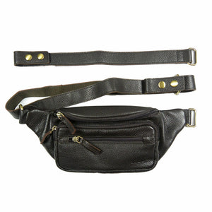 Nijens Crossbody Leder Bauchtasche Dunkelbraun