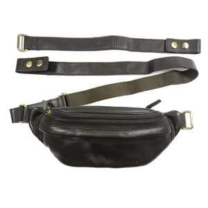 Crossbody Leder Gürteltasche Dunkelbraun - Nijens Shop