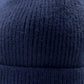 Knitted beanie hat with wide cuff lined with soft fleece night blue RUKBAT-01
