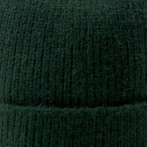 Knitted beanie hat with wide cuff lined with soft fleece fir green RUKBAT-03