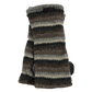 Armstulpen, Pulswärmer aus Schurwolle, gestreift in Braun, Grautönen mit Daumen und gefüttert mit Fleece.