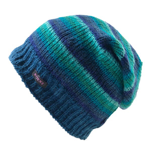 Long Beanie Mütze Wollmütze aus Schurwolle Gestreift - Satti Hat C-16A Nijens Shop