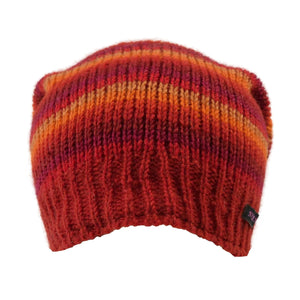 Long Beanie Mütze Wollmütze aus Schurwolle Gestreift - Satti Hat C-23 Nijens Shop