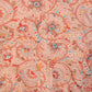 Ausschnitt Muster des Sommerrock, Maxirock aus Viskose, Rosa mit Blumenmornamenten. Elastischer Schlupfbund.