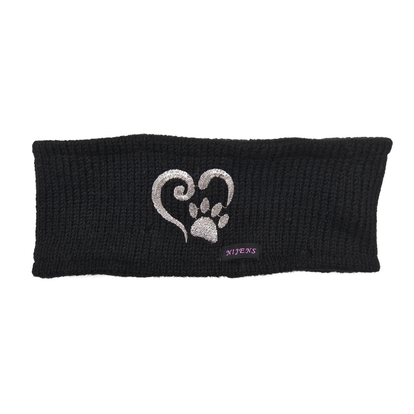 Nijens wool Headband with Ribbed Knit Pattern black SIMPLONE-Col.01