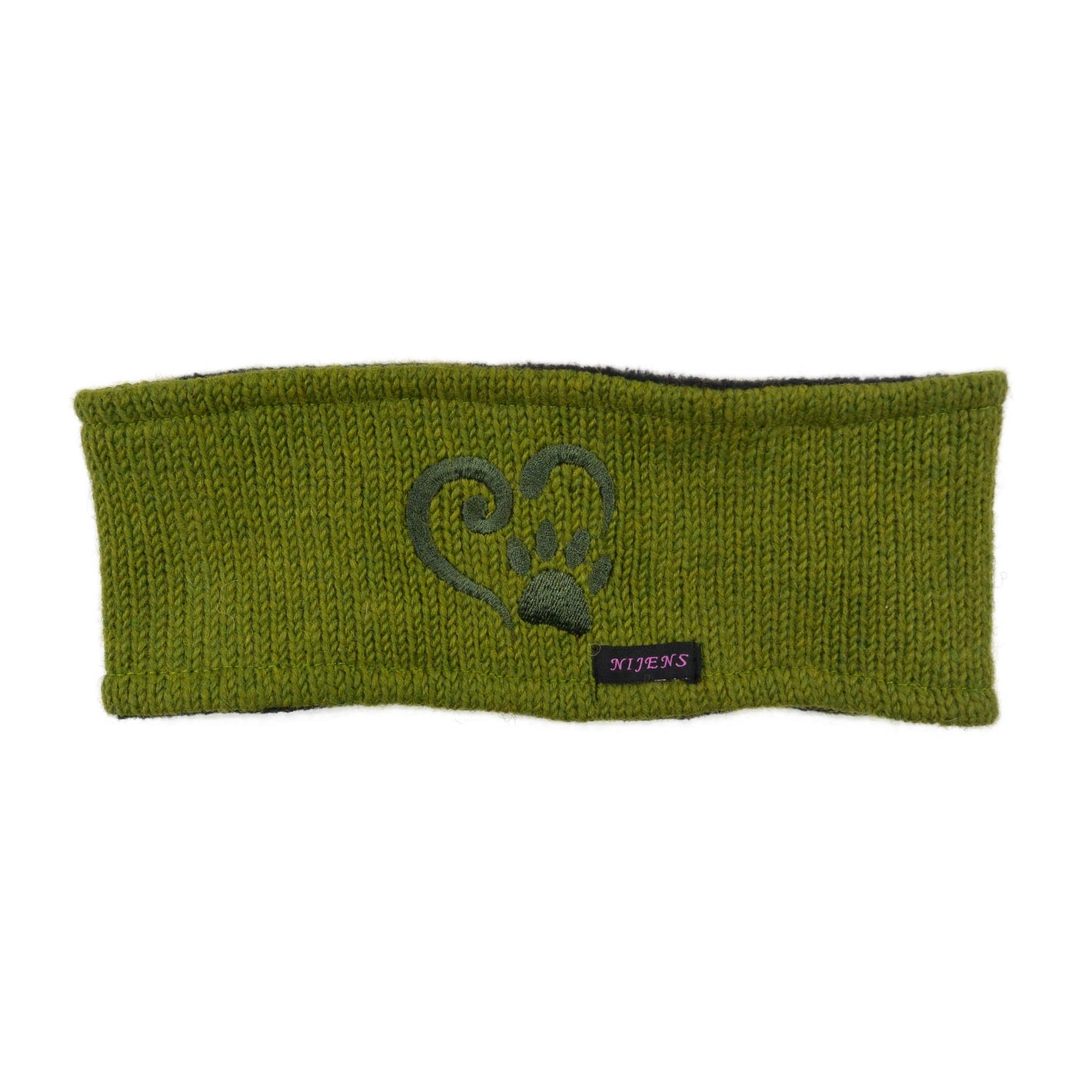 Olive green rib knit wool headband SIMPLONE-09